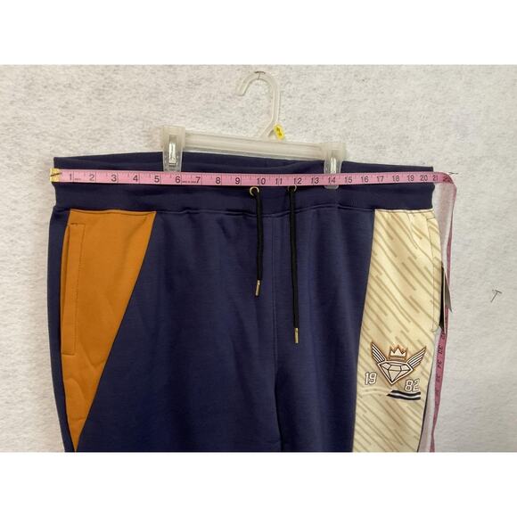 Jewel House Pants Mens 4XL Blue Colorblock Joggers Sweatpants 100% Polyester - Picture 5 of 11